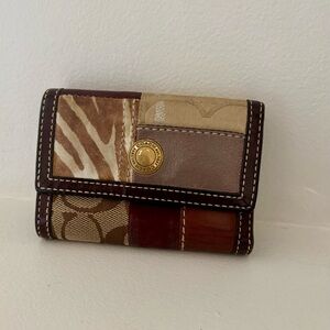 Coach Patchwork Wallet - Brown and Beige